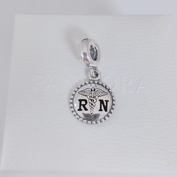 Pandora RN Registered Nurse Charm Life Saver Dangle Charm S925 Silver with box - Picture 7 of 9
